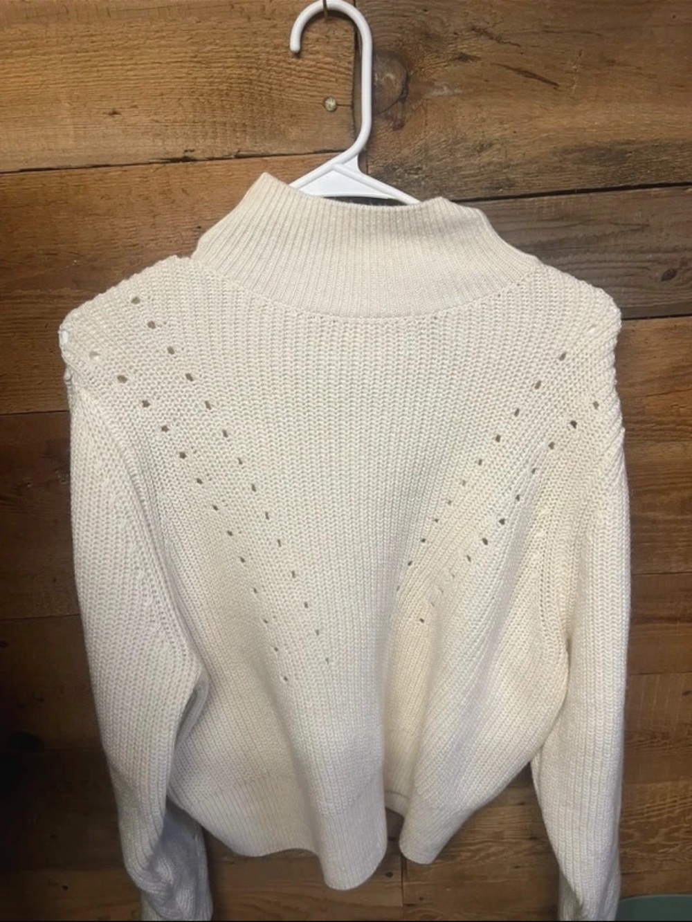H&M Cream Mock Turtleneck Knit Sweater